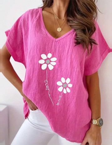 Tricou Shein Curve+, roz