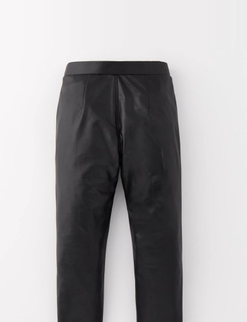 Pantaloni imitație din piele Very, negru