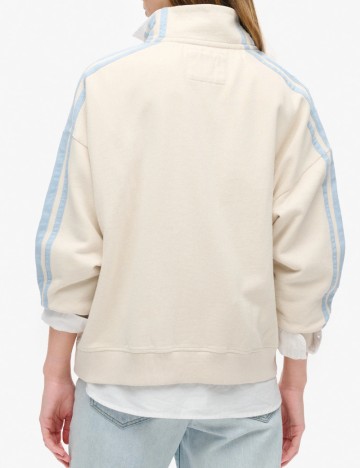 Bluză cu fermoar Superdry, crem