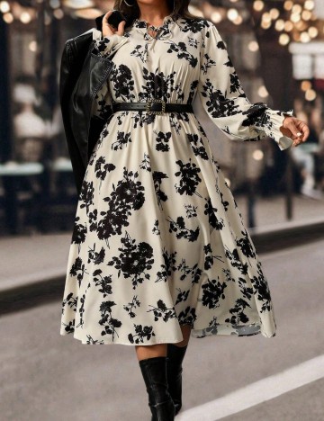 Rochie midi Shein Curve+, bej