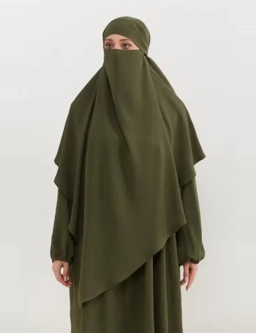 Set Rochie si Hijab Shein, kaki