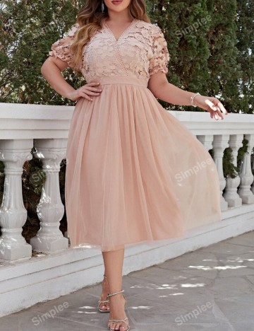 Rochie midi Shein Curve+, roz