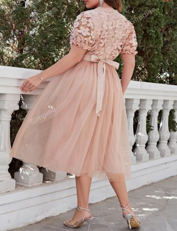 Rochie midi Shein Curve+, roz