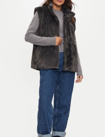 Vestă de blană Vero Moda, gri