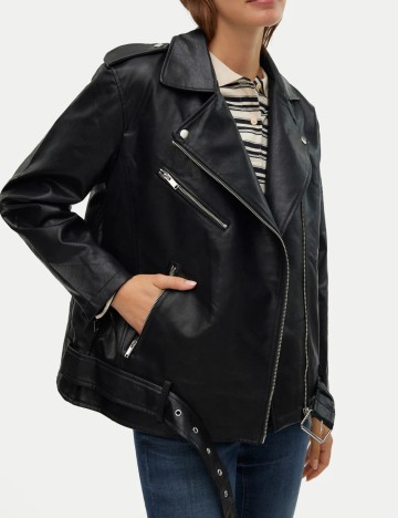Jachetă imitație de piele Vero Moda, negru