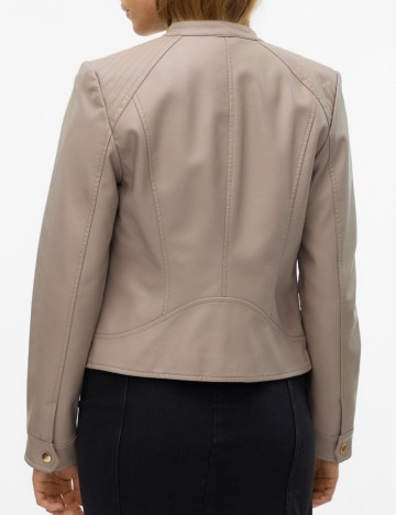 Geacă Imitație Piele Vero Moda, bej