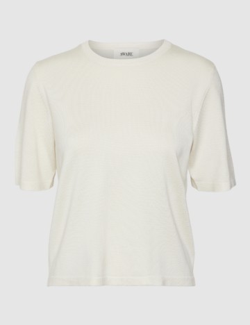 Bluză cu mânecă scurtă AWARE by VERO MODA, crem