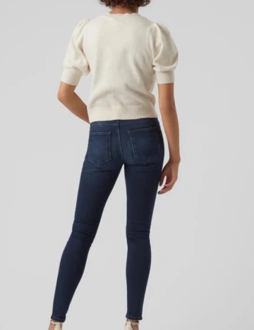 Pulover cu mânecă scurtă Vero Moda, crem