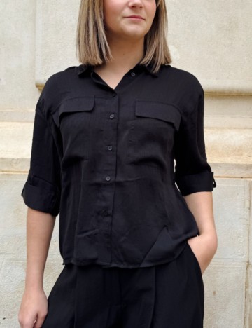 Cămașă cu mânecă scurtă Vero Moda, negru