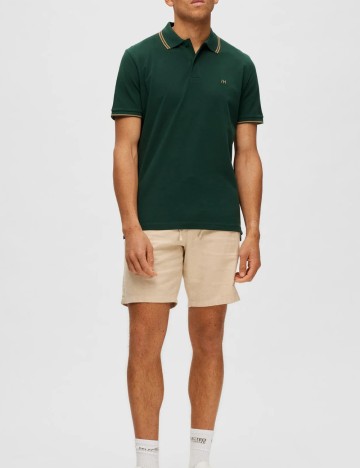 Tricou polo Selected, verde