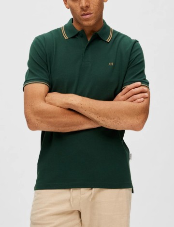 Tricou polo Selected, verde