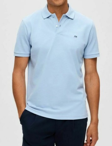 Tricou polo Selected, albastru