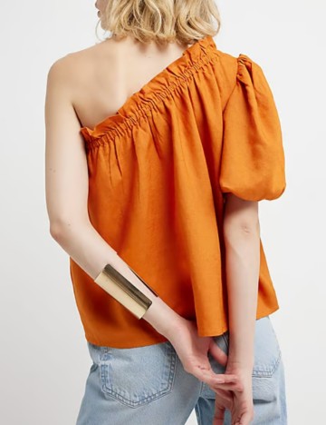 Cămașă cu mânecă scurtă River Island, portocaliu