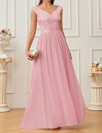 Rochie de ocazie Shein MIUSOL, roz