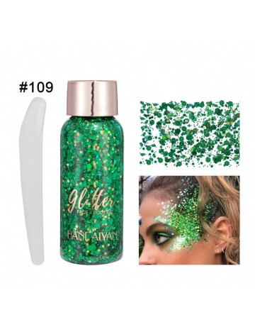 Gel cu sclipici pentru față, păr și corp Shein, verde