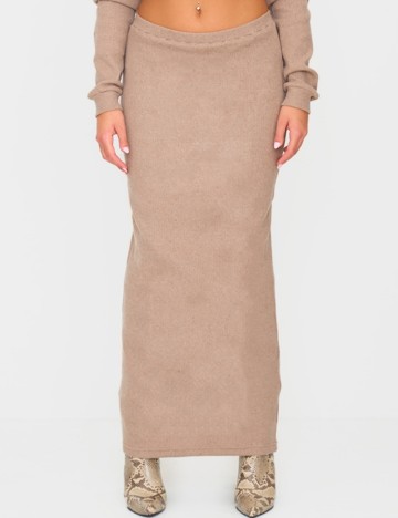 Fustă maxi PRETTYLITTLETHING, bej