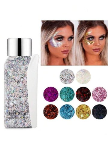 Set geluri cu sclipici pentru față, păr și corp Shein, mix culori