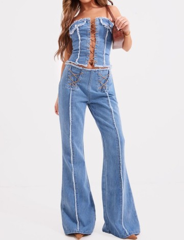 Jeans PRETTYLITTLETHING, albastru