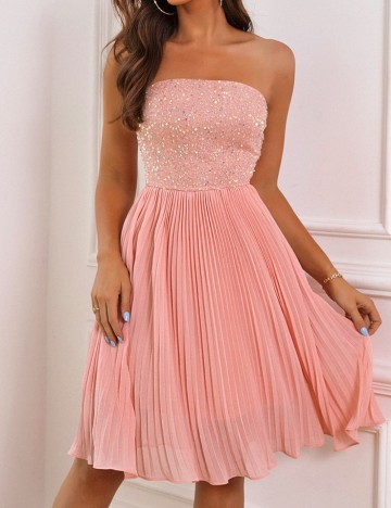 Rochie mini Shein, roz pudra