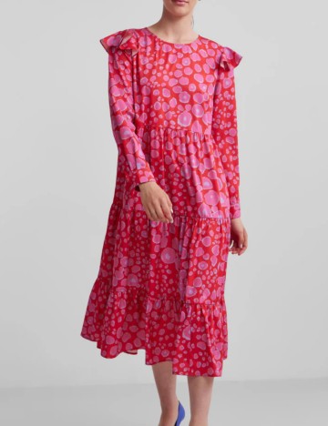 Rochie midi Pieces, roz