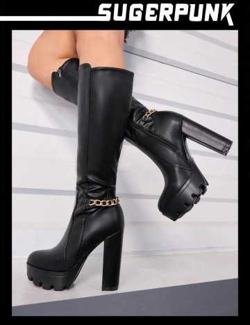 Cizme cu toc Shein, negru