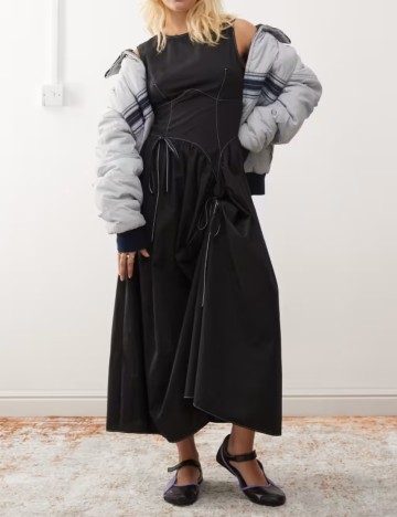 Rochie midi ASOS, negru