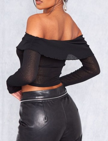 Bluză PRETTYLITTLETHING, negru