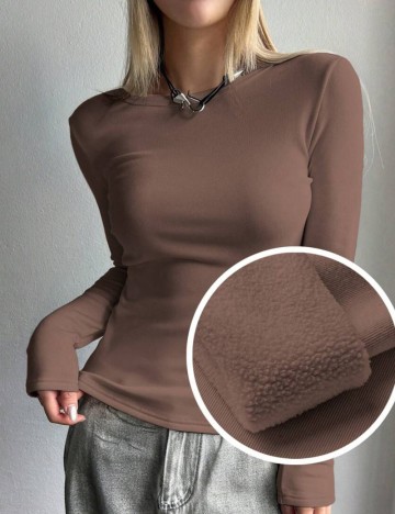 Bluză Shein Curve+ DAZY, maro