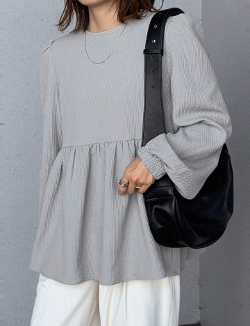 Bluză Shein FRIFUL, gri