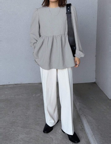 Bluză Shein FRIFUL, gri