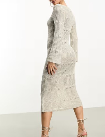 Rochie midi ASOS, crem