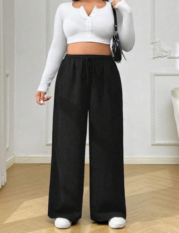 Pantaloni Shein Curve+, negru