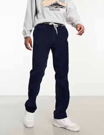 Pantaloni Raiați ASOS, albastru
