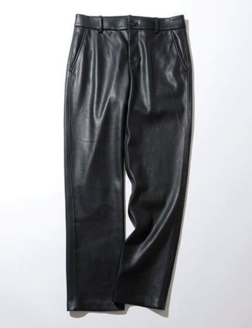 Pantaloni imitație din piele Zara, negru