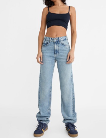 Jeans Stradivarius, albastru
