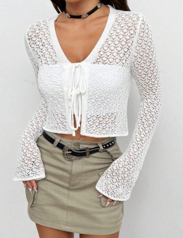 Cardigan Shein, alb