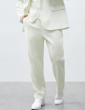 Pantaloni MANFINITY by Shein, alb