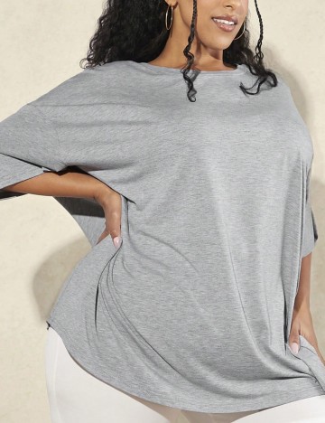 Tricou Shein Curve+, gri