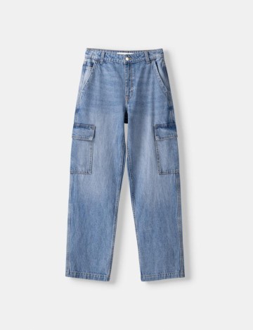 Jeans Bershka, albastru
