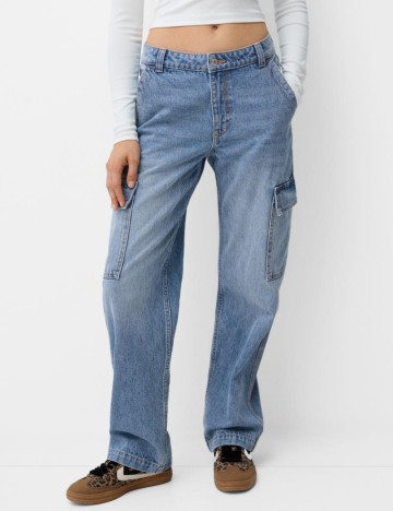 Jeans Bershka, albastru