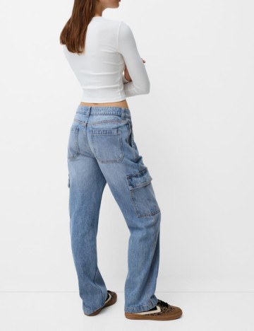 Jeans Bershka, albastru