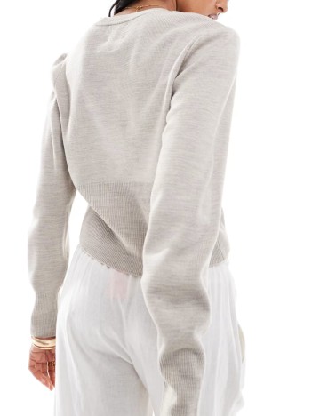 Pulover cu nasturi ASOS, bej