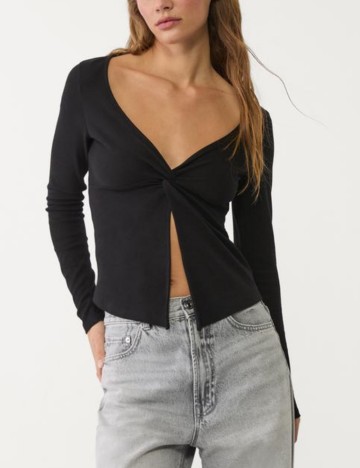 Bluză Stradivarius, negru