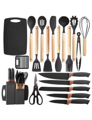 Set ustensile pentru bucătărie Shein, negru