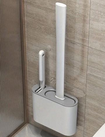 Set suport și perie pentru toaletă Shein, gri