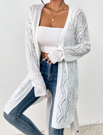 Cardigan Shein, alb