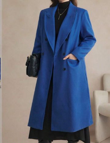 Palton Shein Curve+, albastru