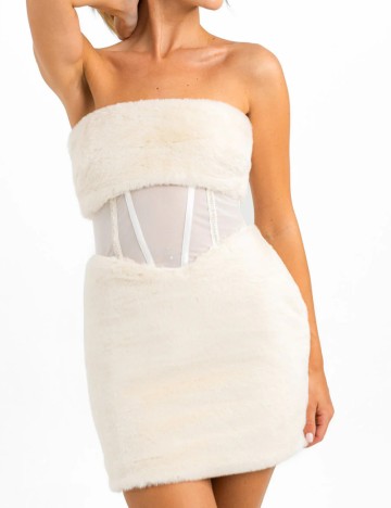 Rochie mini ASOS, crem