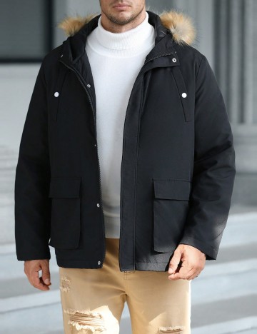 Geacă Shein Curve+, negru