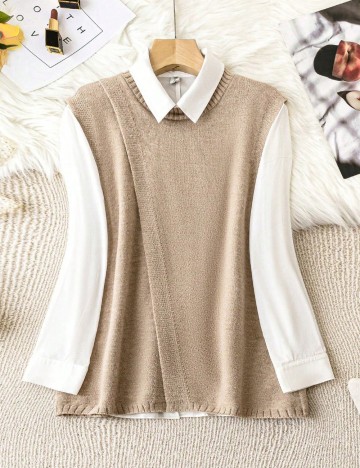 Vestă Shein Curve+, bej